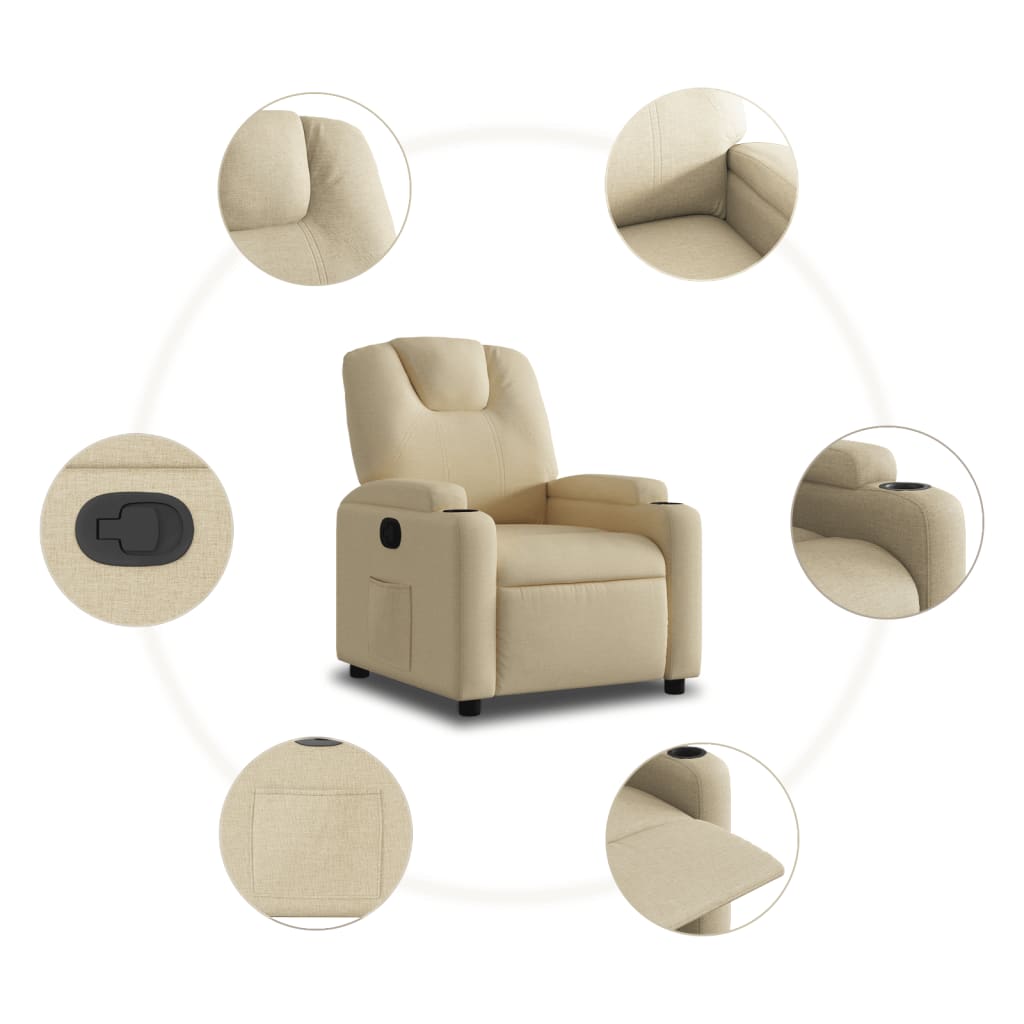 Fauteuil inclinable Crème Tissu - XIOS