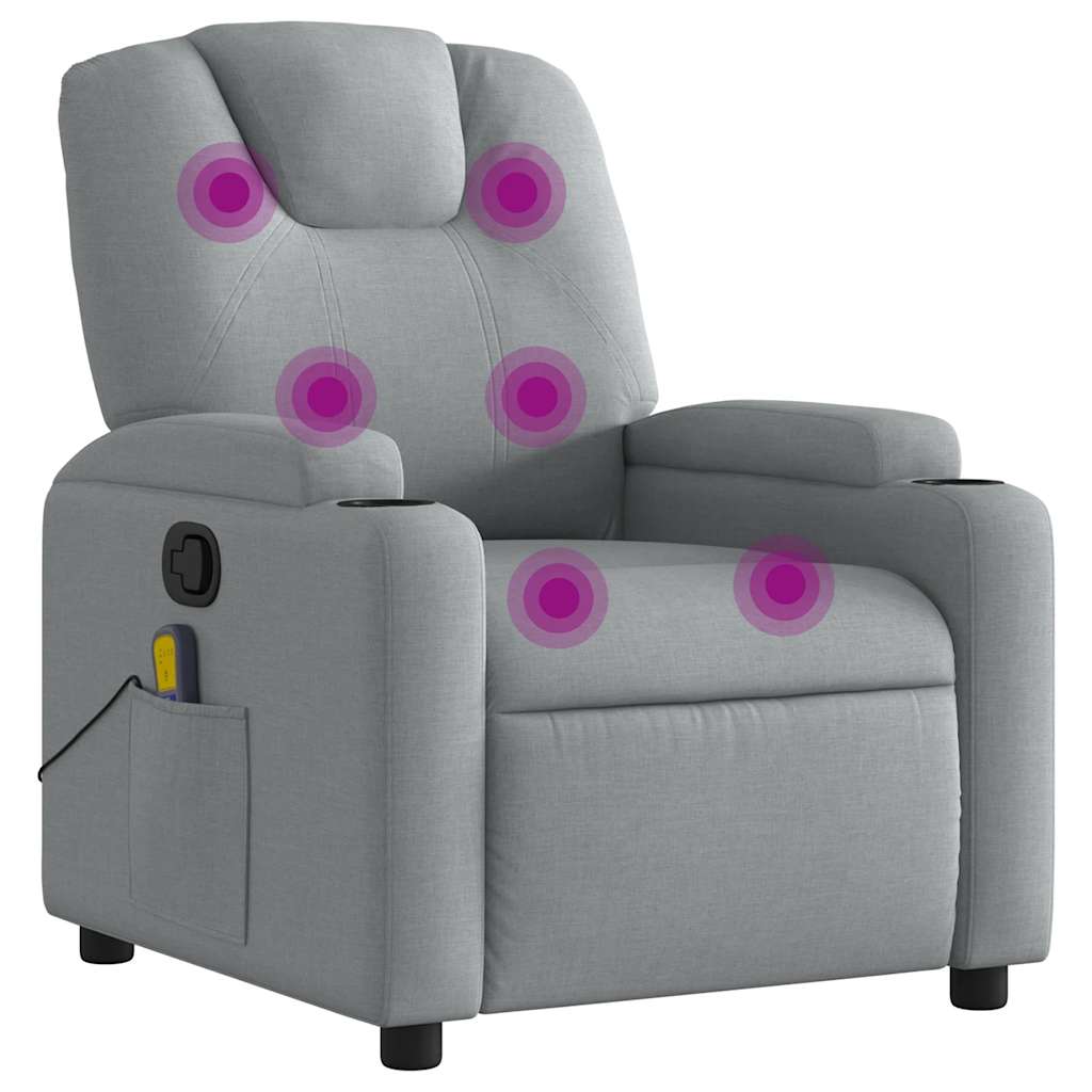 Fauteuil de massage inclinable Gris clair Tissu - XIOS