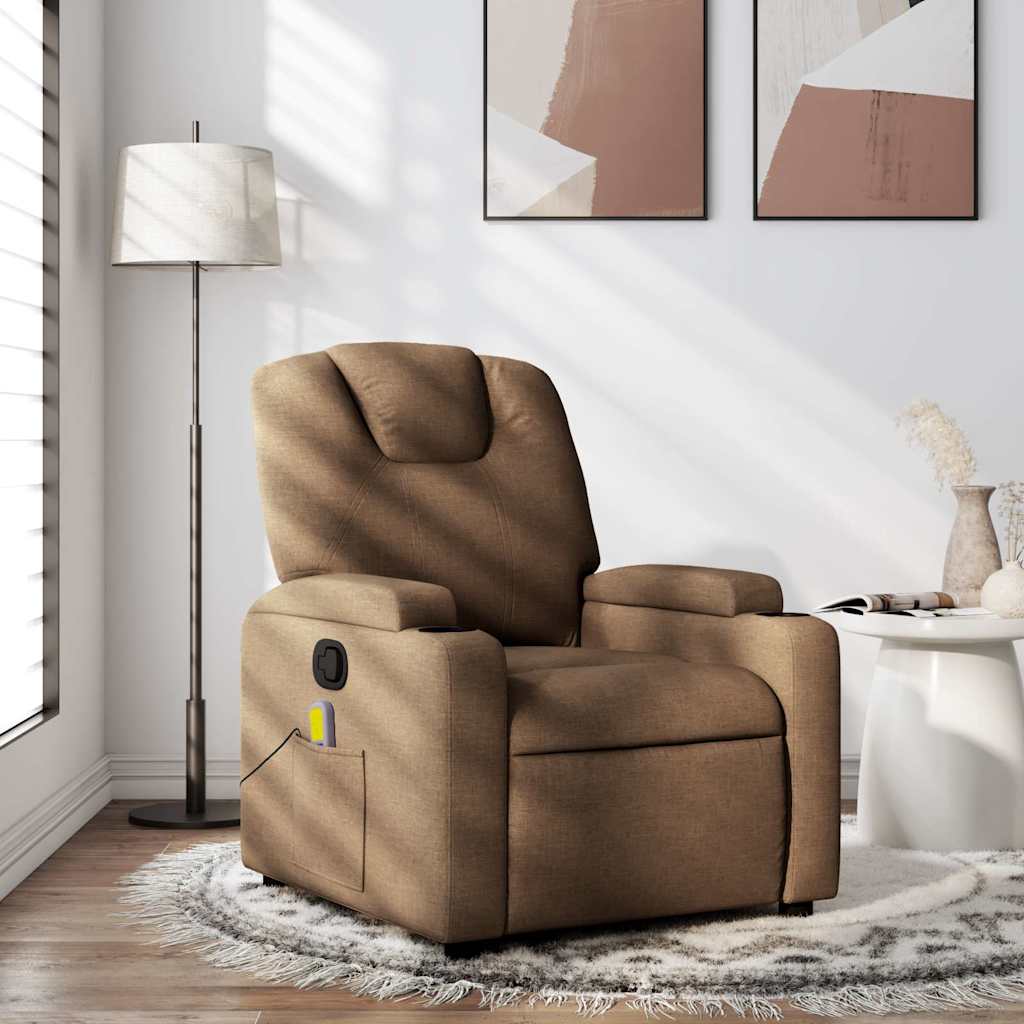 Fauteuil de massage inclinable Marron Tissu - XIOS