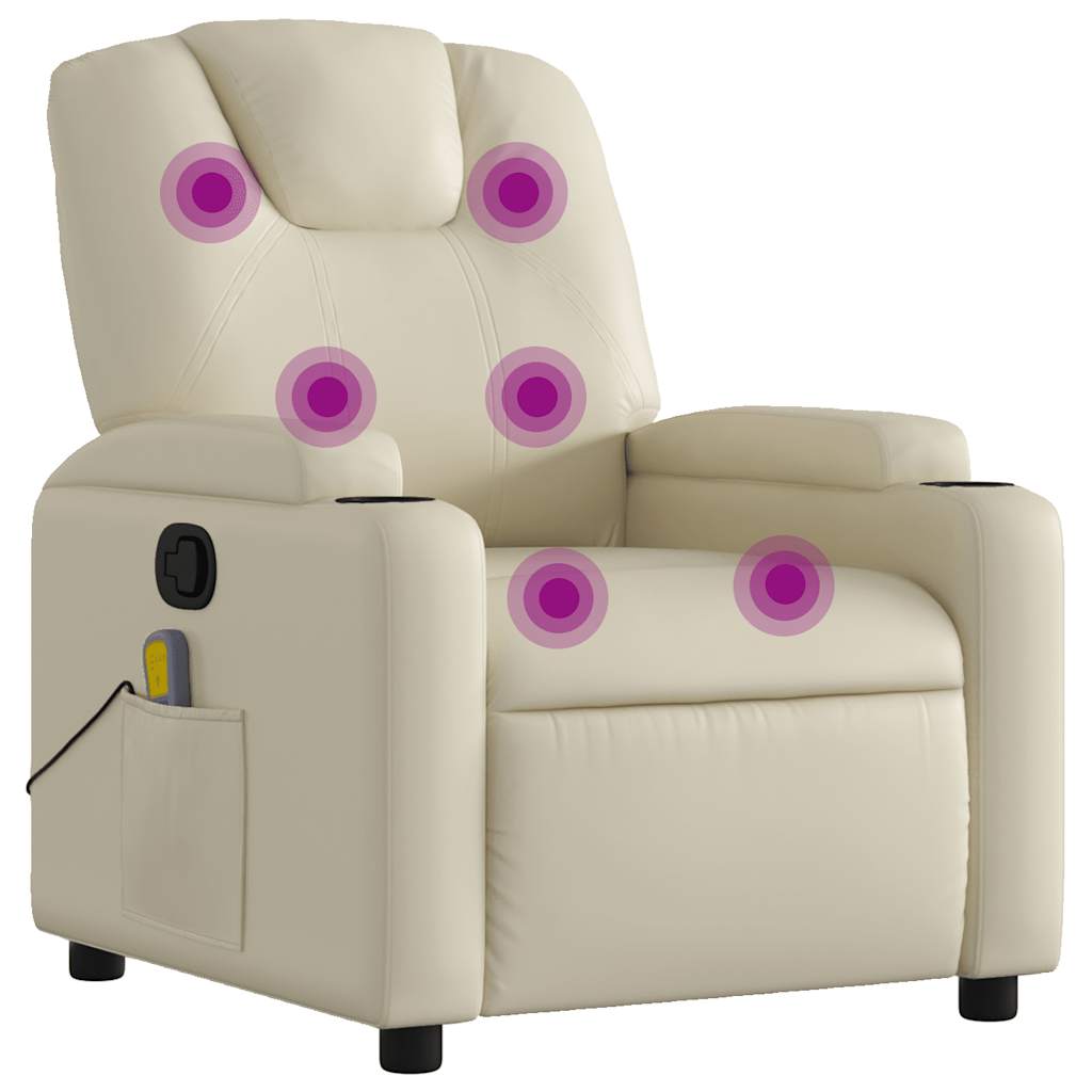 Fauteuil inclinable de massage Crème Similicuir - XIOS
