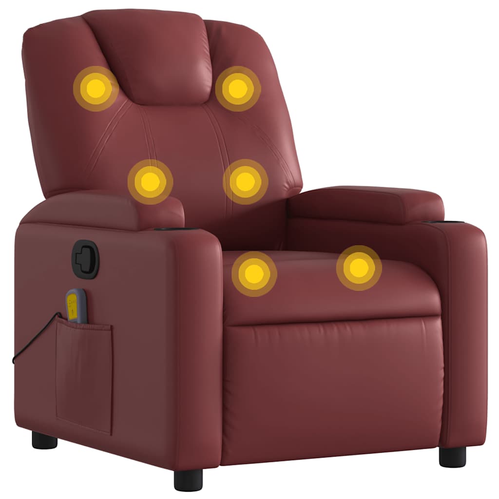 Fauteuil de massage inclinable Rouge bordeaux Similicuir - XIOS