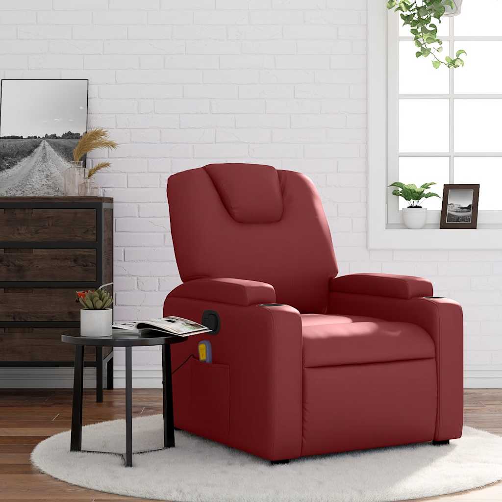 Fauteuil de massage inclinable Rouge bordeaux Similicuir - XIOS