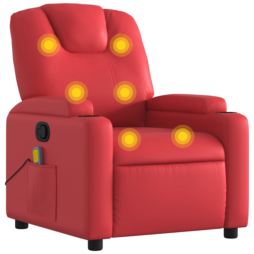 Fauteuil de massage inclinable rouge similicuir - XIOS