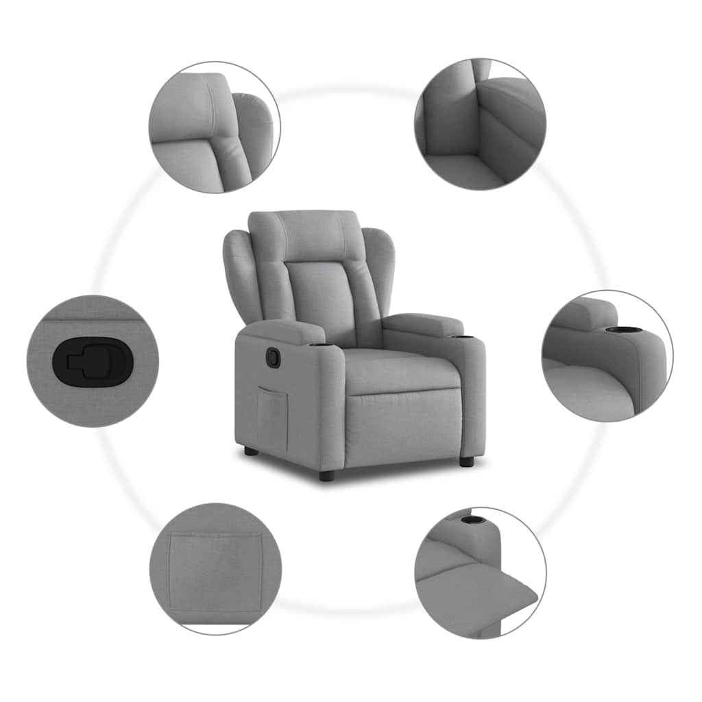 Fauteuil inclinable Gris clair Tissu - XIOS