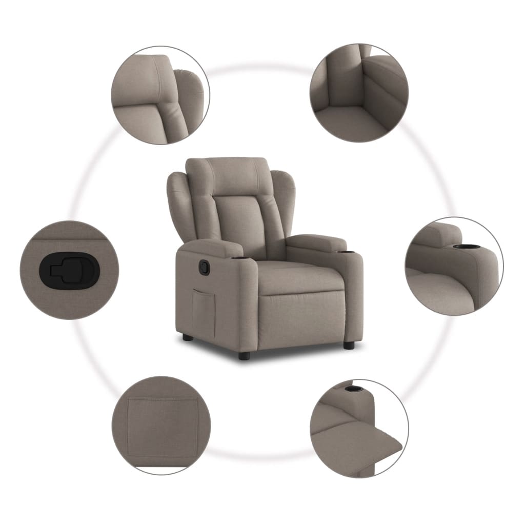 Fauteuil inclinable Taupe Tissu - XIOS