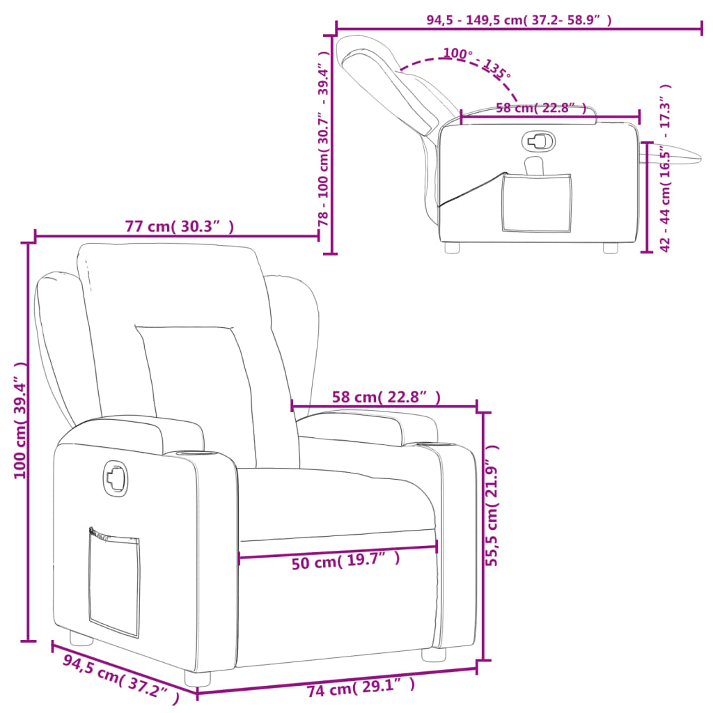 Fauteuil inclinable Crème Similicuir - XIOS