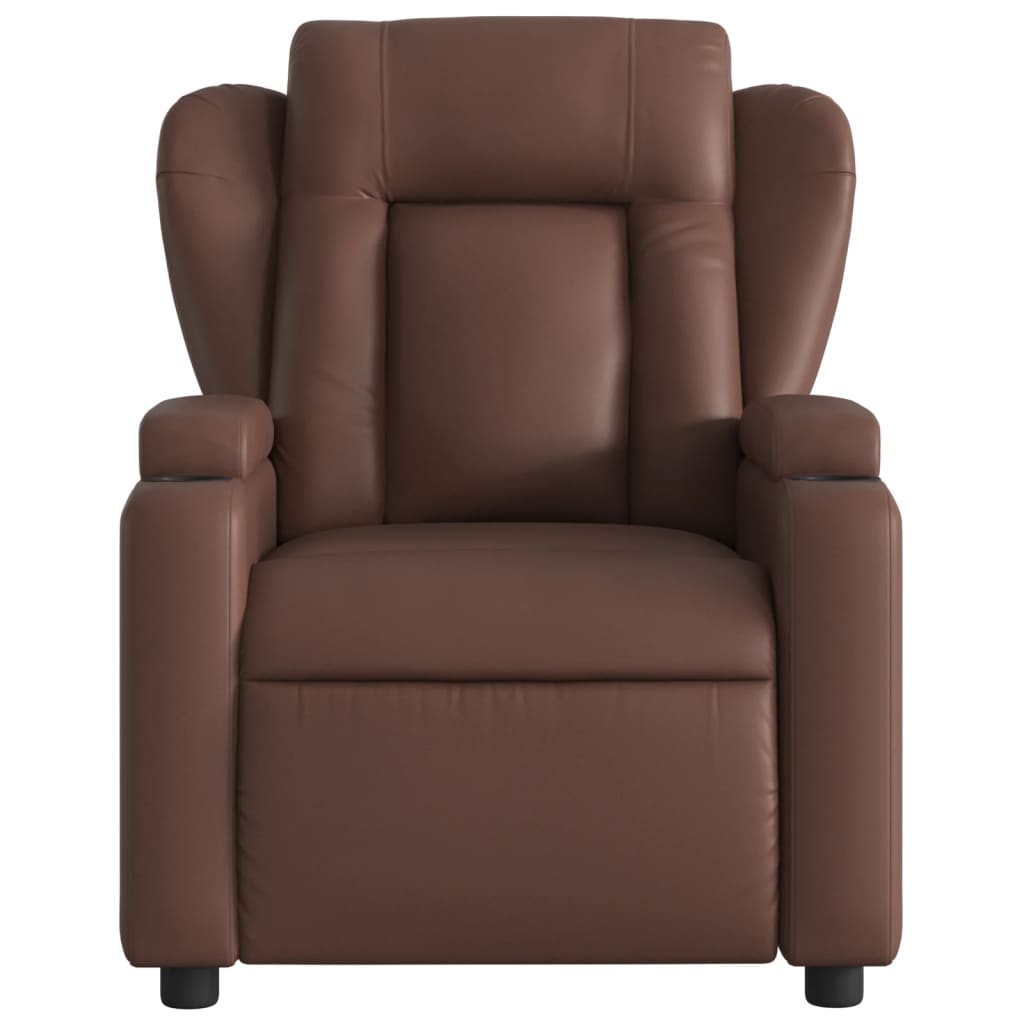 Fauteuil de massage inclinable Marron Similicuir Fauteuils vidaXL   