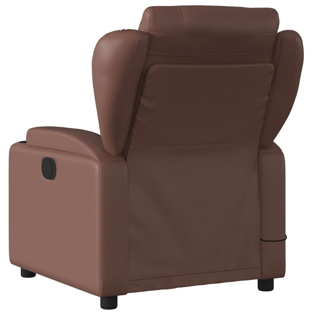 Fauteuil de massage inclinable Marron Similicuir Fauteuils vidaXL   