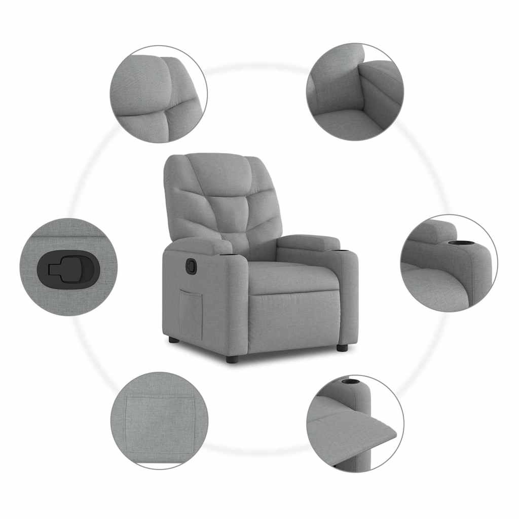 Fauteuil inclinable Gris clair Tissu - XIOS