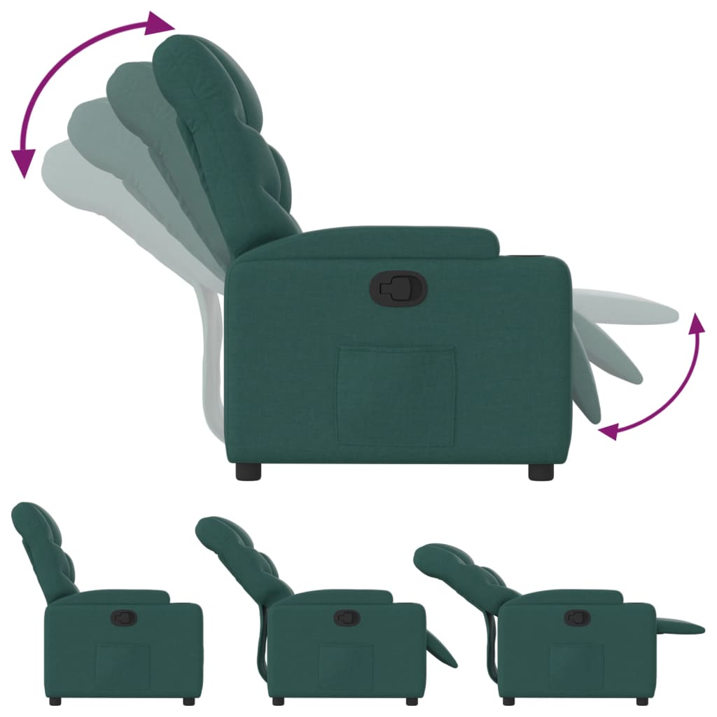 Fauteuil inclinable Vert foncé Tissu - XIOS