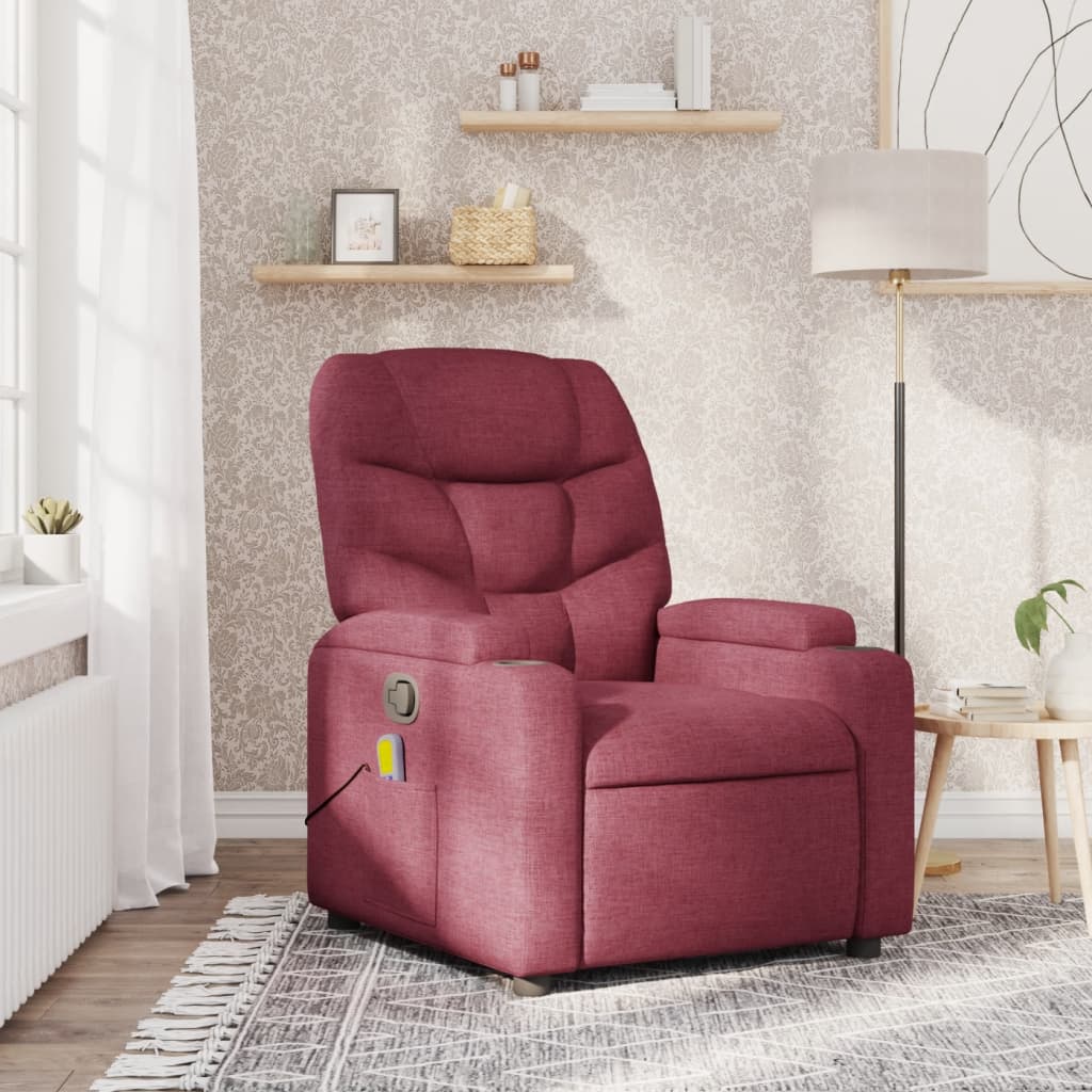 Fauteuil de massage inclinable Rouge bordeaux Tissu - XIOS