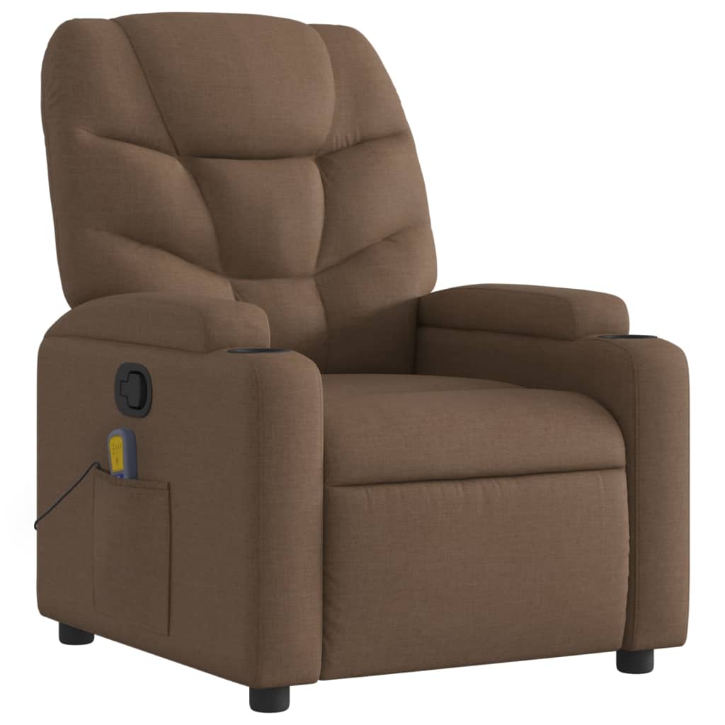 Fauteuil de massage inclinable Marron Tissu Fauteuils vidaXL