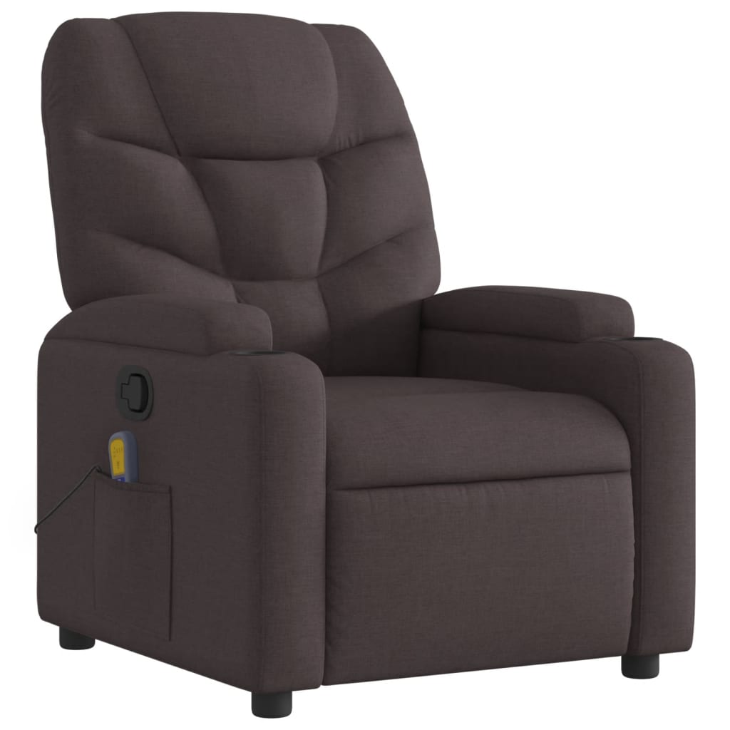 Fauteuil de massage inclinable Marron foncé Tissu - XIOS