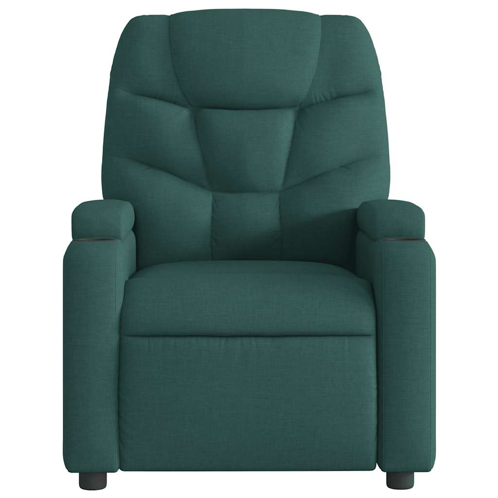 Fauteuil de massage inclinable Vert foncé Tissu Fauteuils vidaXL