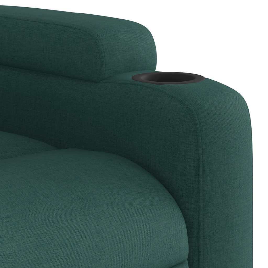 Fauteuil de massage inclinable Vert foncé Tissu Fauteuils vidaXL