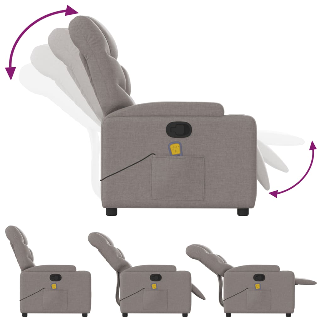 Fauteuil de massage inclinable Taupe Tissu - XIOS