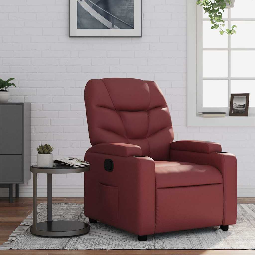 Fauteuil inclinable Rouge bordeaux Similicuir - XIOS