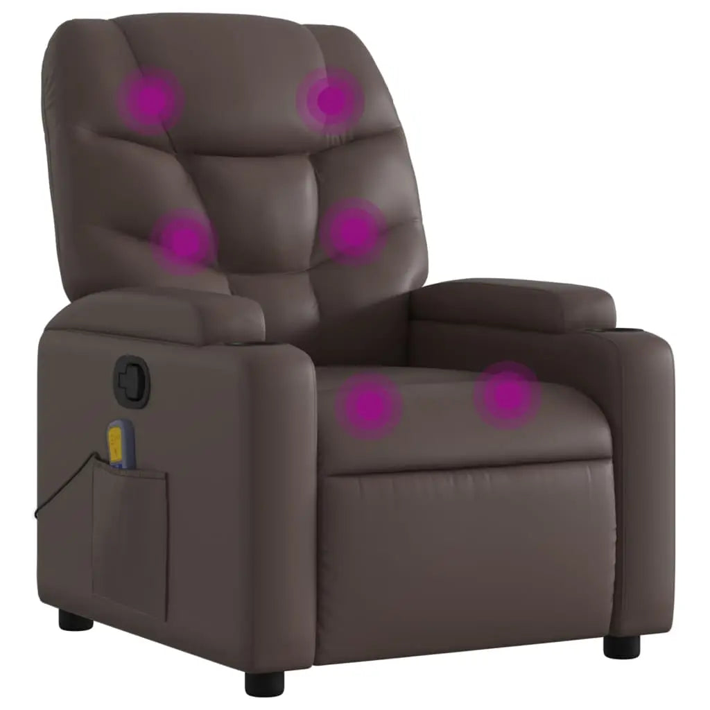 Fauteuil de massage inclinable Marron Similicuir - XIOS