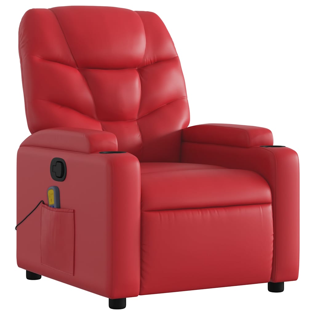 Fauteuil de massage inclinable rouge similicuir - XIOS