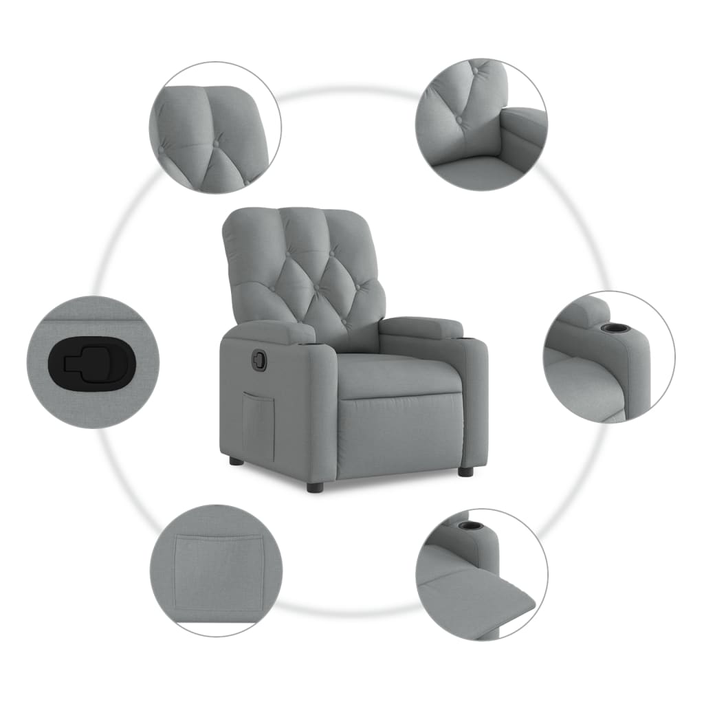 Fauteuil inclinable Gris clair Tissu - XIOS