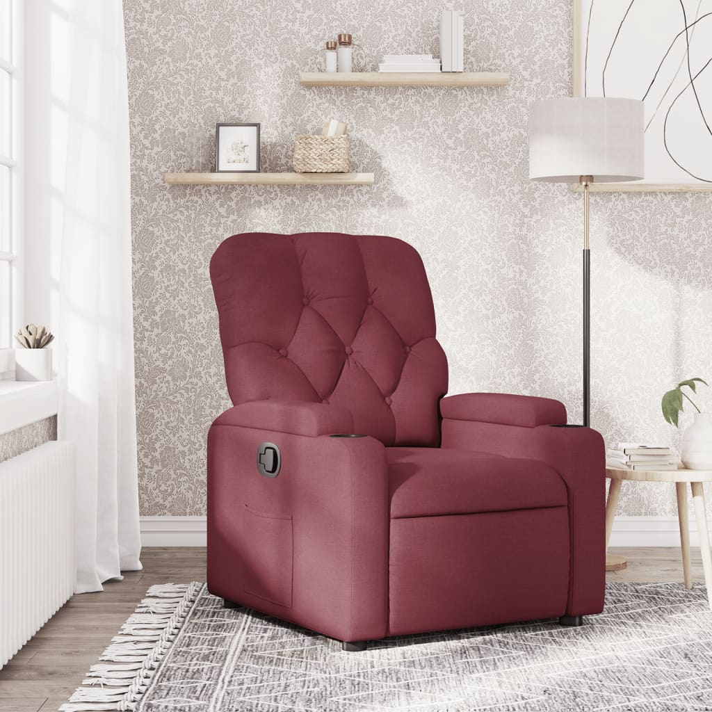Fauteuil inclinable Rouge bordeaux Tissu - XIOS