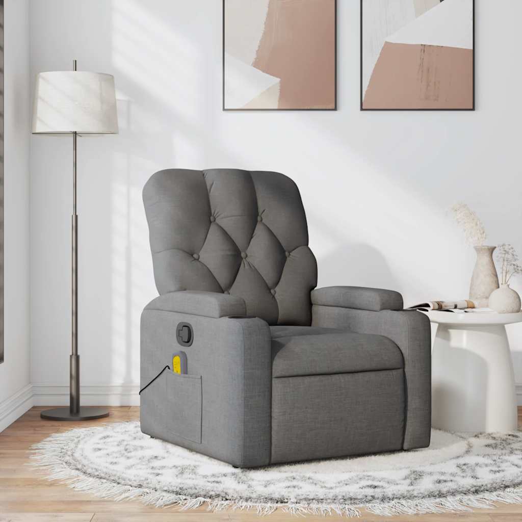 Fauteuil de massage inclinable Gris foncé Tissu - XIOS