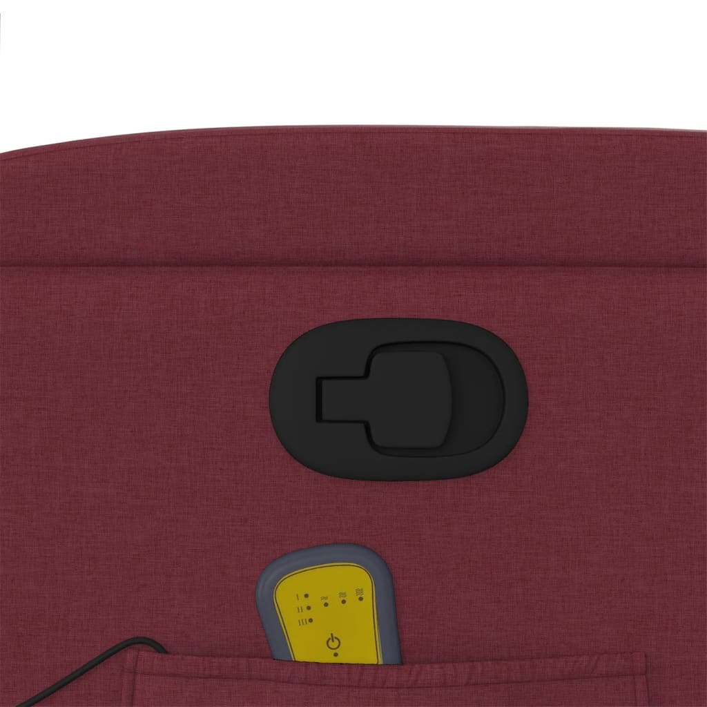 Fauteuil de massage inclinable Rouge bordeaux Tissu Fauteuils vidaXL