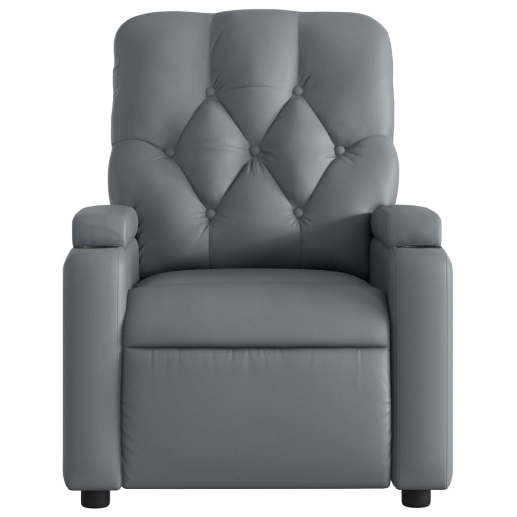 Fauteuil inclinable Gris Similicuir Fauteuils vidaXL