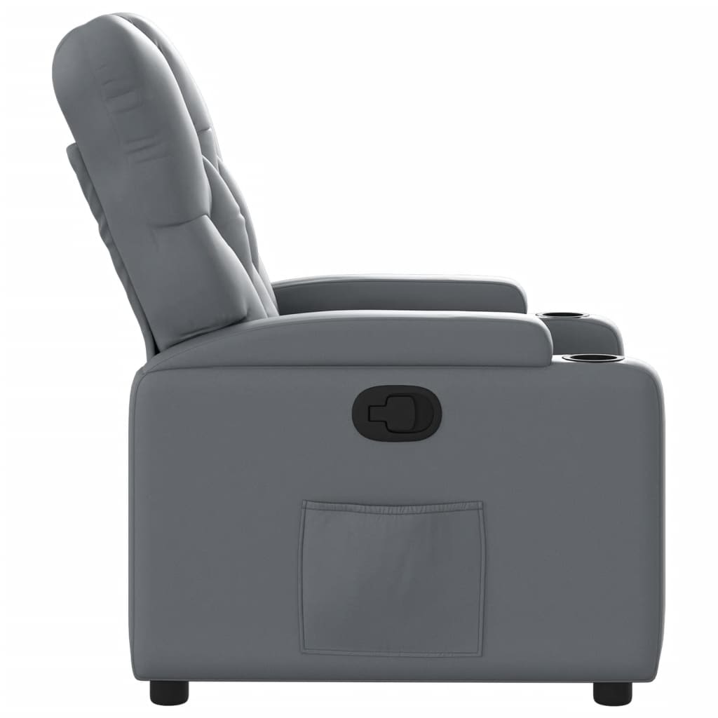 Fauteuil inclinable Gris Similicuir Fauteuils vidaXL