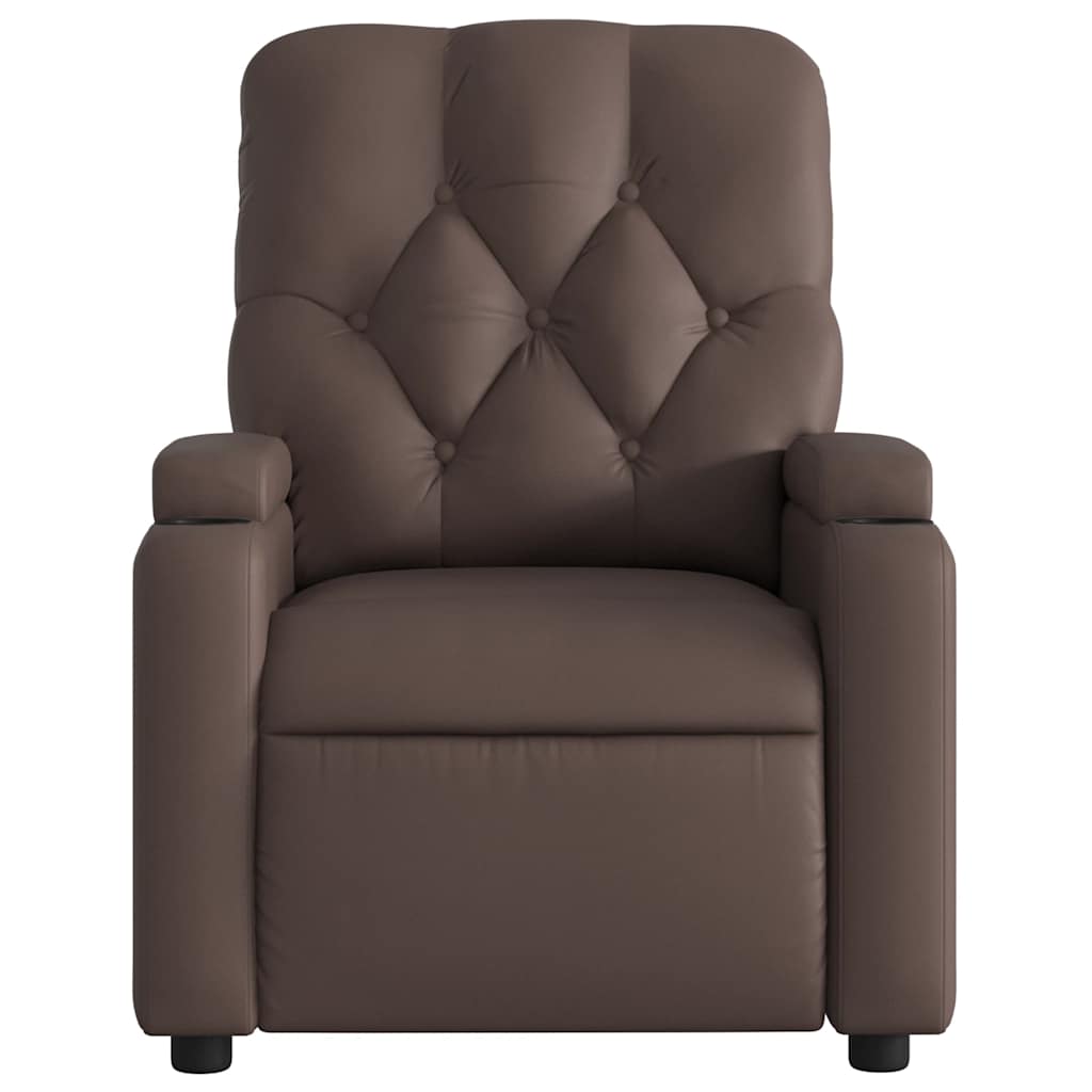 Fauteuil de massage inclinable Marron Similicuir Fauteuils vidaXL