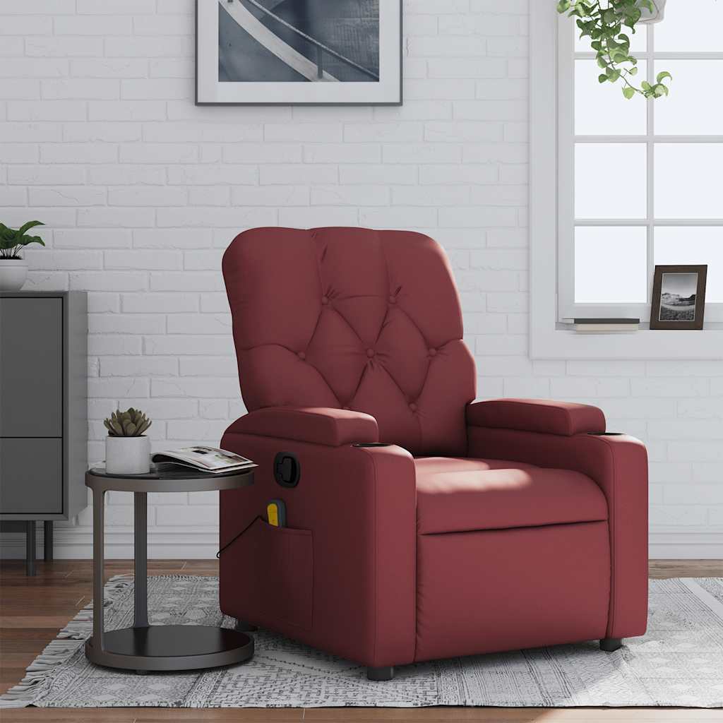 Fauteuil de massage inclinable Rouge bordeaux Similicuir - XIOS