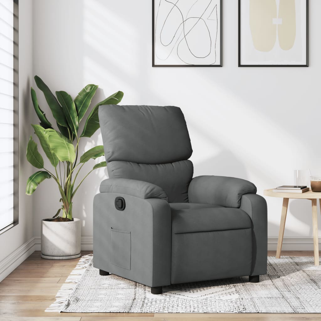 Fauteuil inclinable Gris foncé Tissu - XIOS