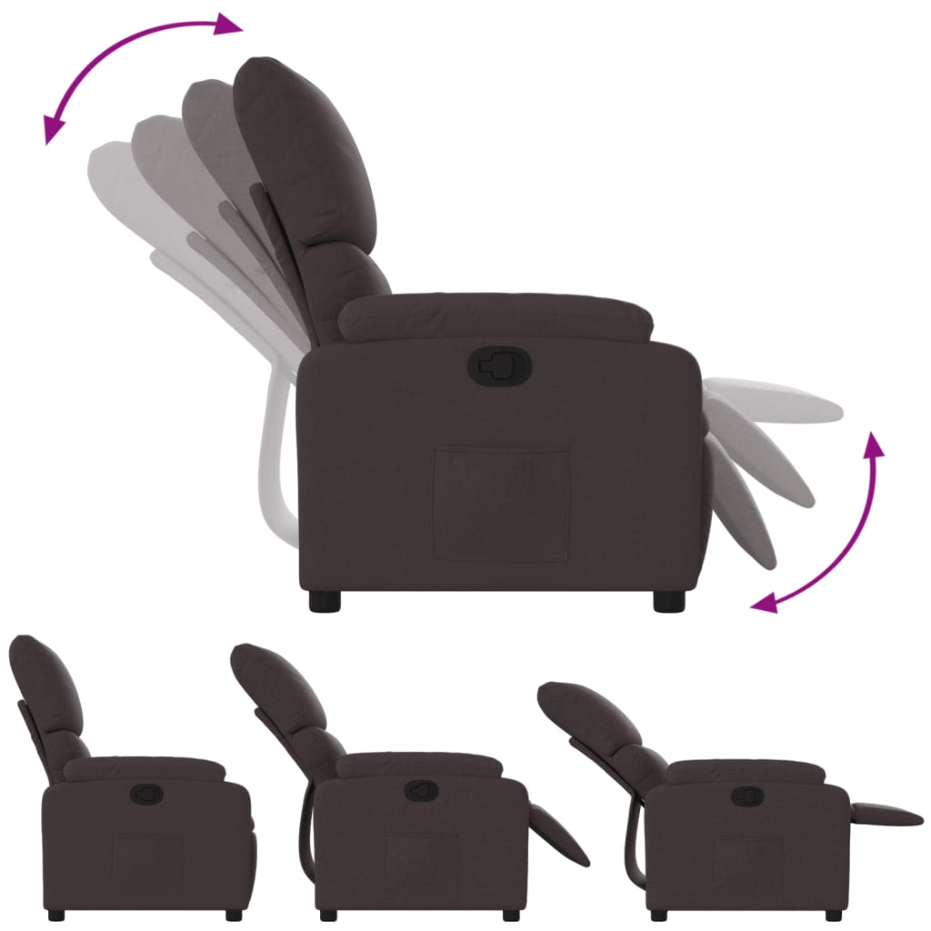 Fauteuil inclinable Marron foncé Tissu - XIOS