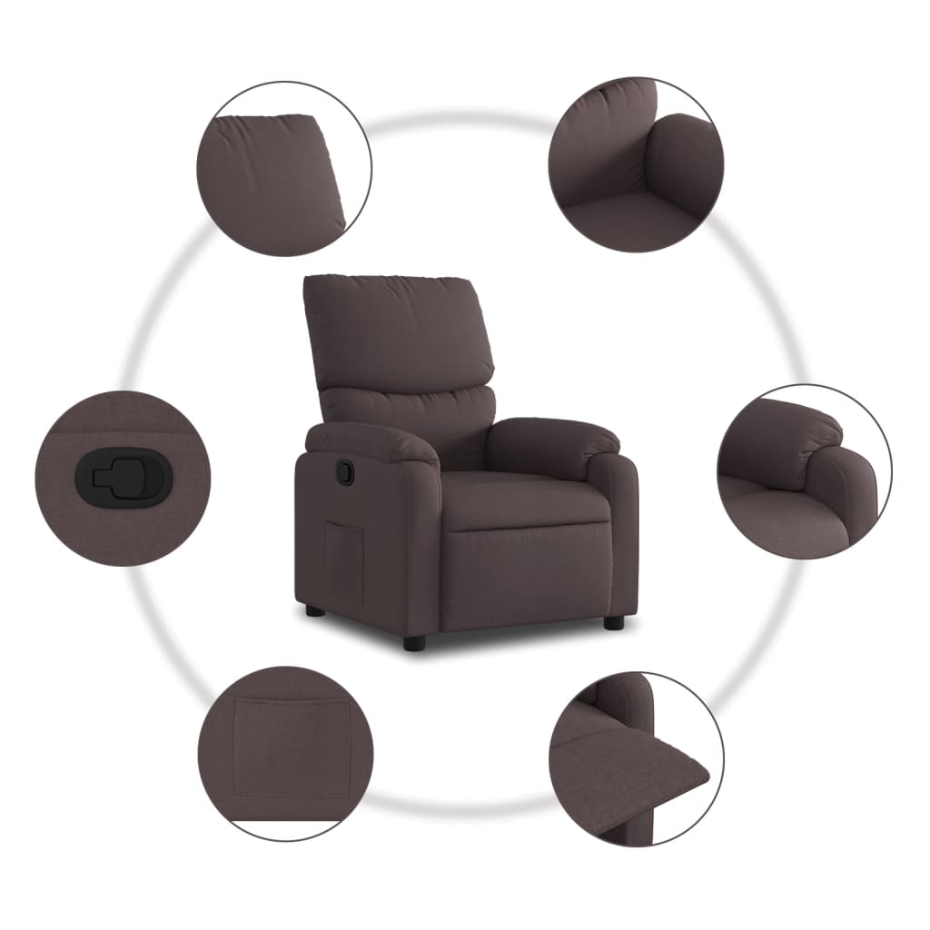 Fauteuil inclinable Marron foncé Tissu - XIOS