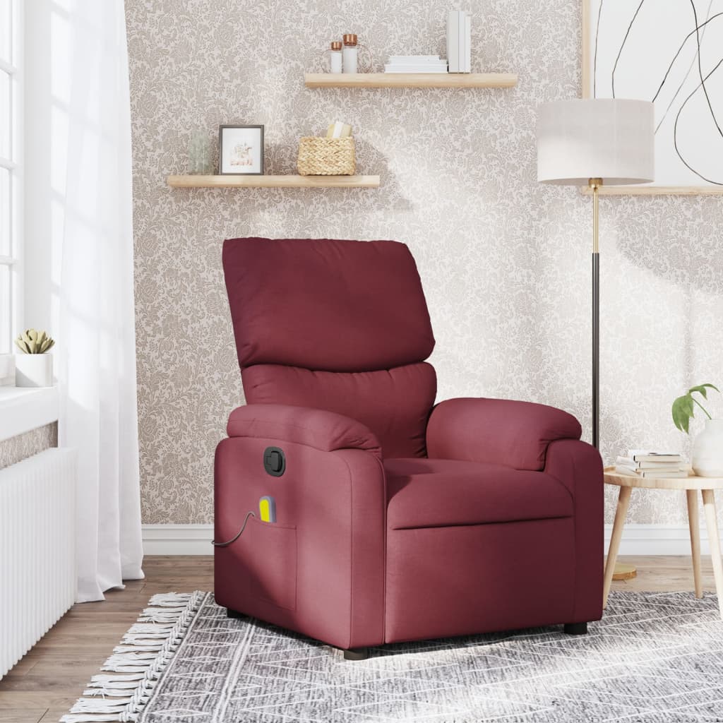 Fauteuil de massage inclinable Rouge bordeaux Tissu - XIOS