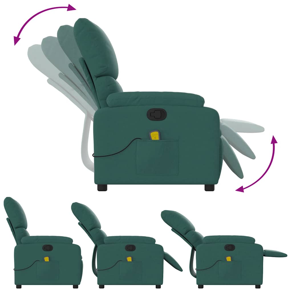 Fauteuil de massage inclinable Vert foncé Tissu - XIOS