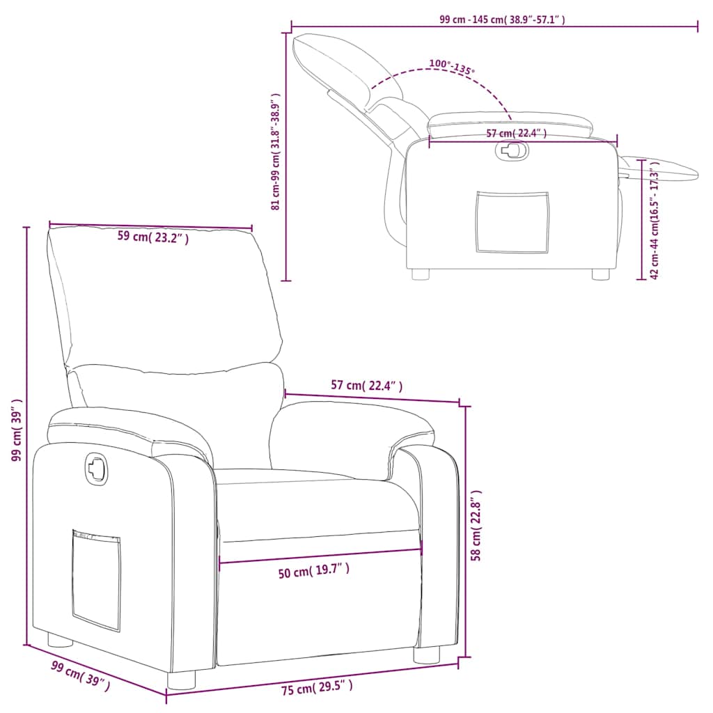 Fauteuil inclinable Rouge Similicuir - XIOS