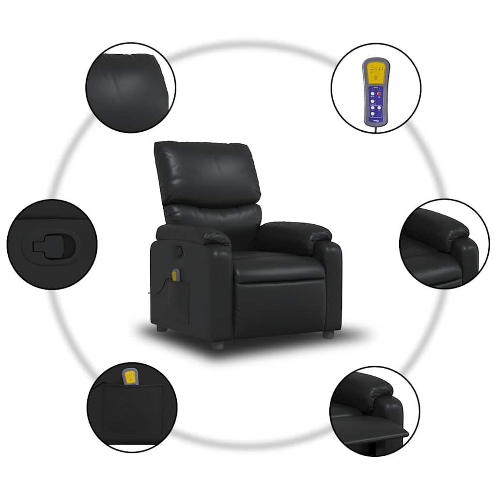 Fauteuil de massage inclinable Noir Similicuir - XIOS