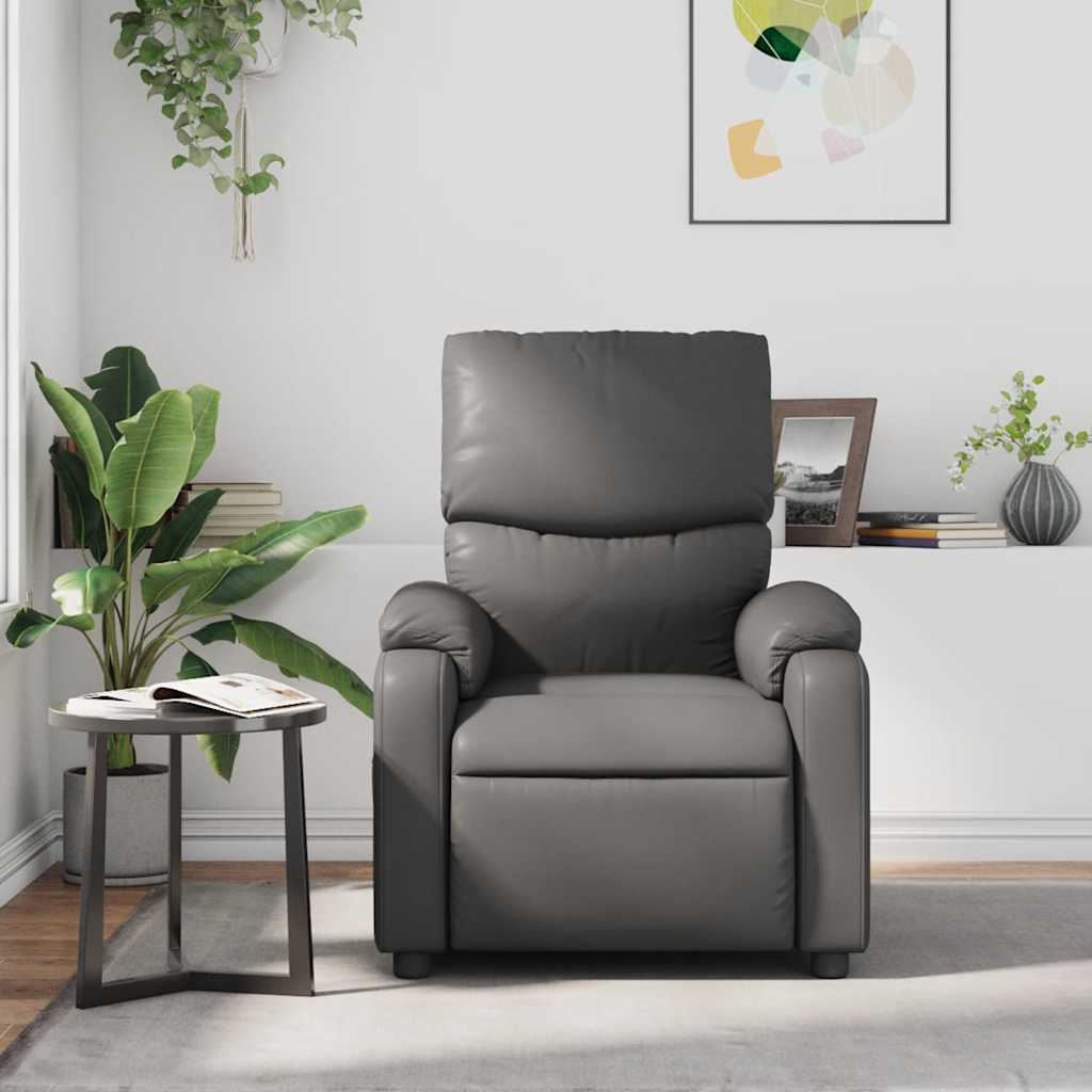 Fauteuil de massage inclinable Gris Similicuir Fauteuils vidaXL