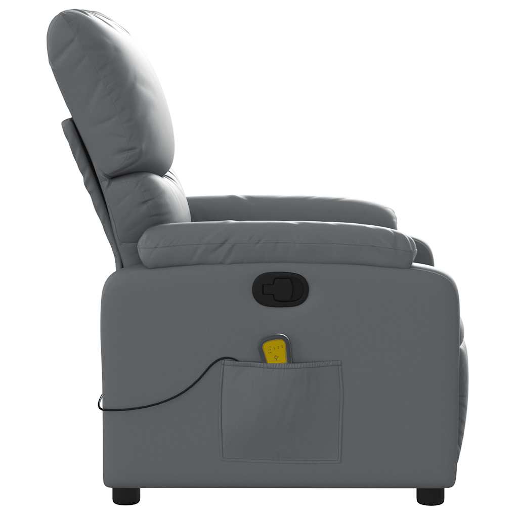 Fauteuil de massage inclinable Gris Similicuir Fauteuils vidaXL