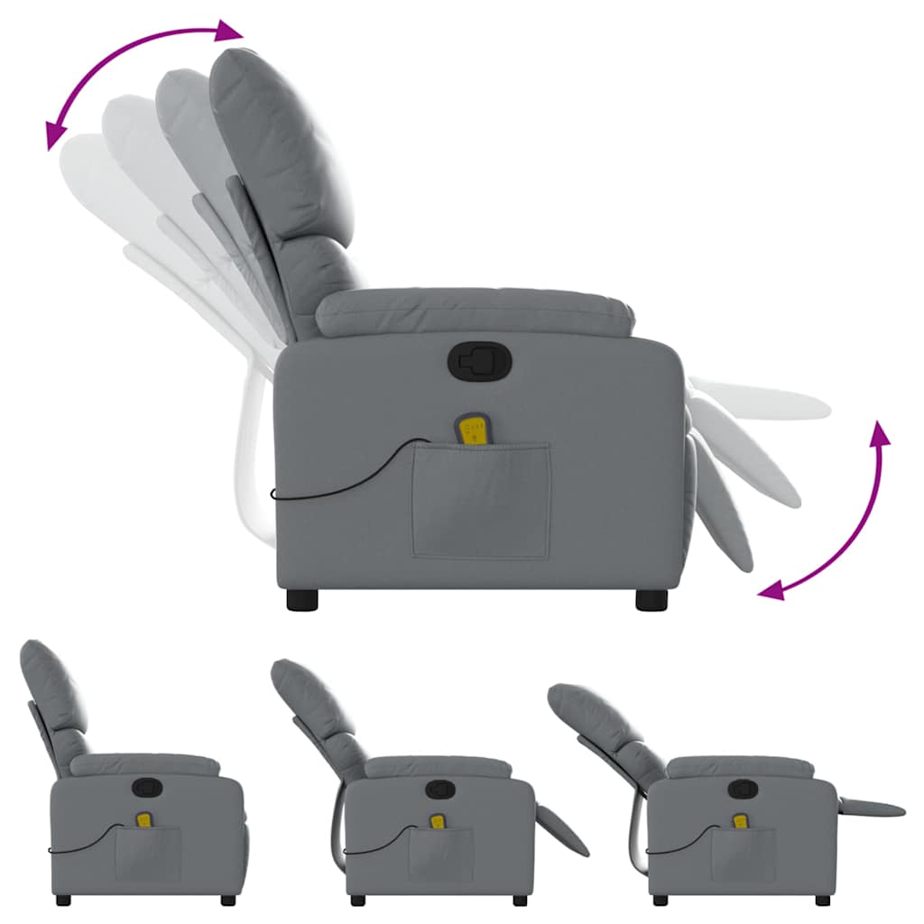 Fauteuil de massage inclinable Gris Similicuir Fauteuils vidaXL