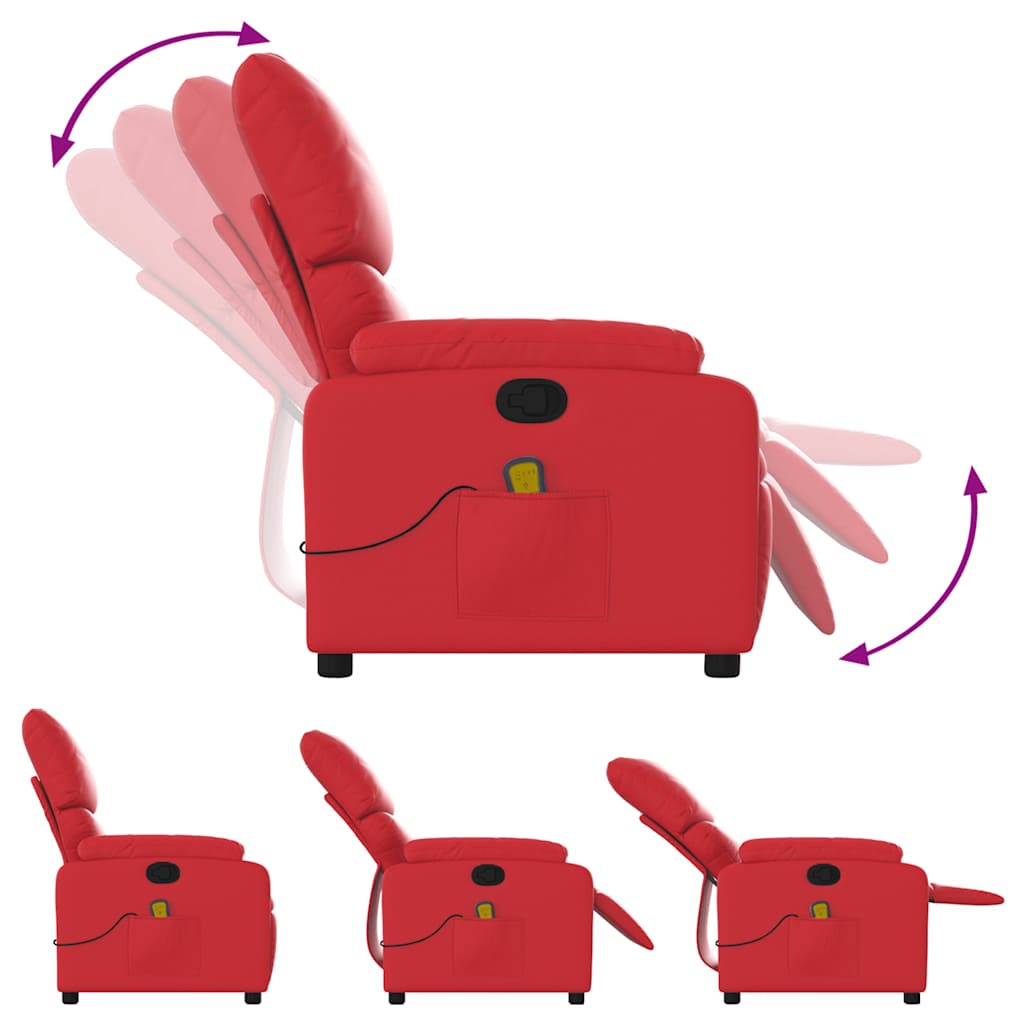 Fauteuil de massage inclinable rouge similicuir - XIOS