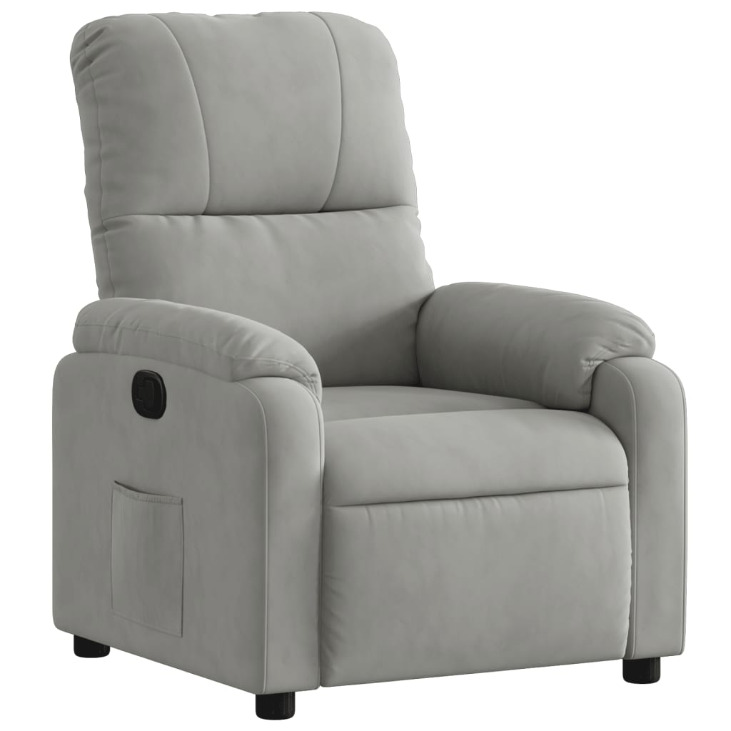 Fauteuil inclinable gris clair tissu microfibre - XIOS