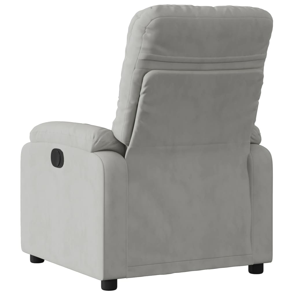 Fauteuil inclinable gris clair tissu microfibre - XIOS