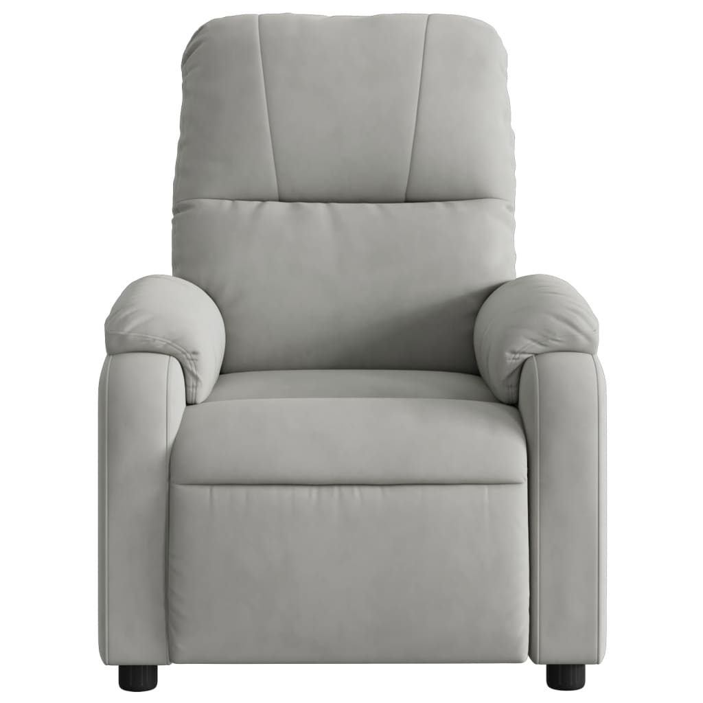 Fauteuil inclinable gris clair tissu microfibre - XIOS