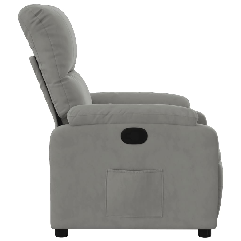 Fauteuil inclinable gris clair tissu microfibre - XIOS