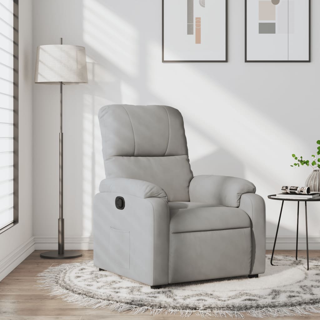 Fauteuil inclinable gris clair tissu microfibre - XIOS