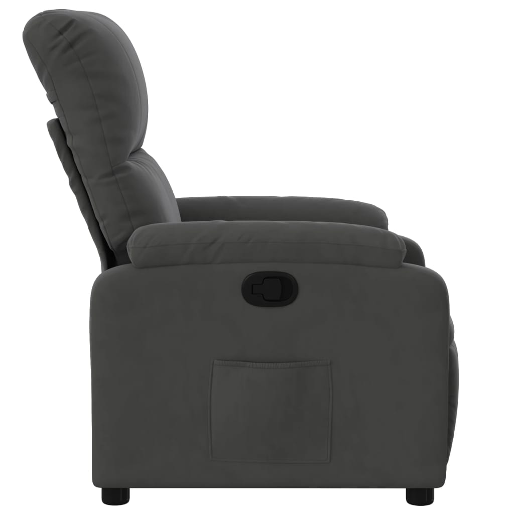 Fauteuil inclinable gris foncé tissu microfibre - XIOS