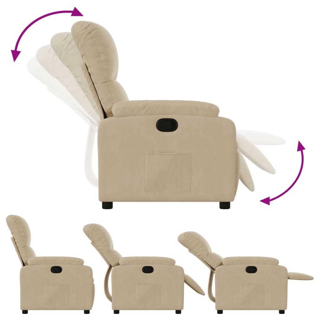 Fauteuil inclinable crème tissu microfibre - XIOS
