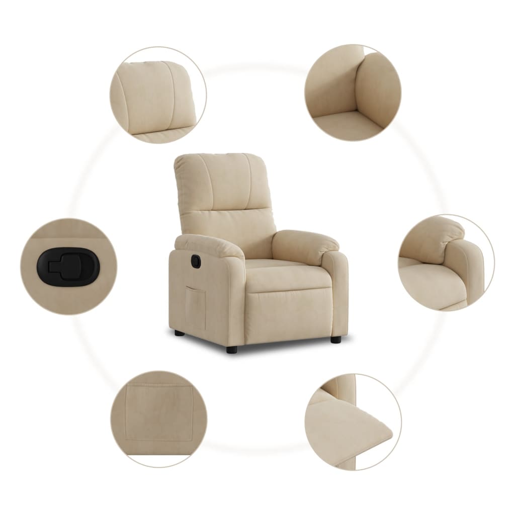 Fauteuil inclinable crème tissu microfibre - XIOS